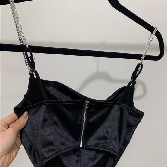 Sexy Satin bustier top with Swarovski strap detail. - Picture 3 of 6